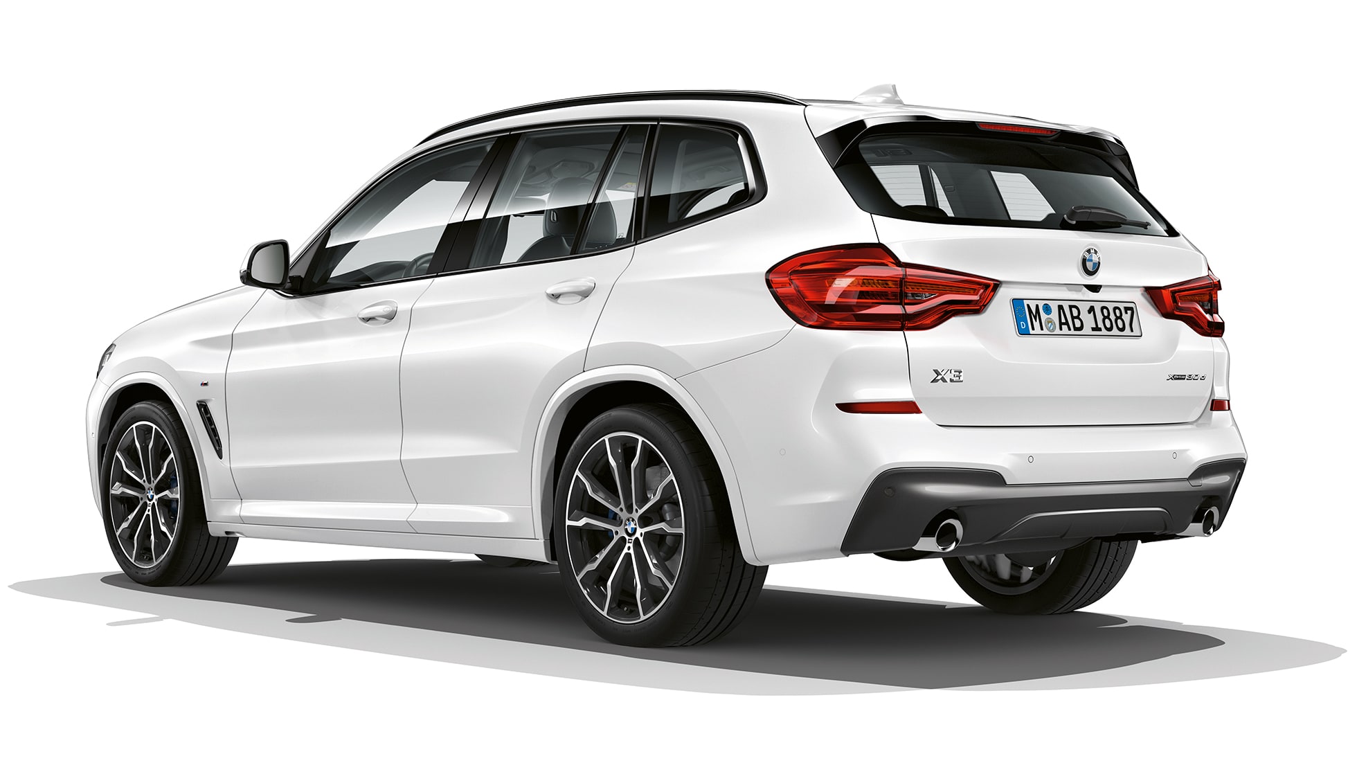 BMW X3 M40i, Modelis M Sport, trijų ketvirčių vaizdas iš galo BMW X3 M40i, Modelis M Sport, trijų ketvirčių vaizdas iš galo