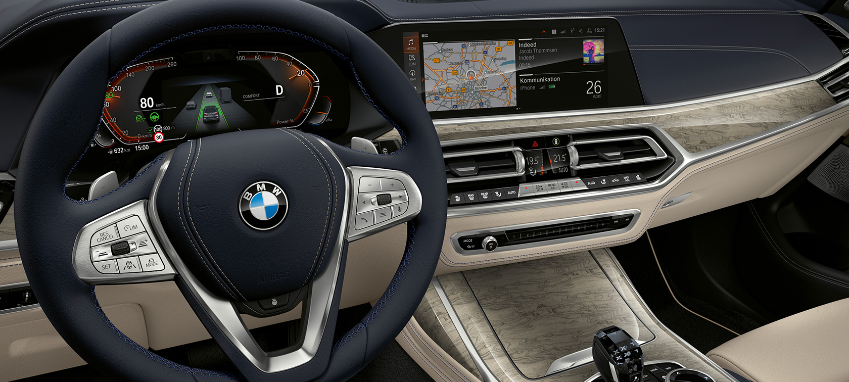 BMW X7 innovative features BMW X7 cockpit with focus on instrument cluster and driver’s panel