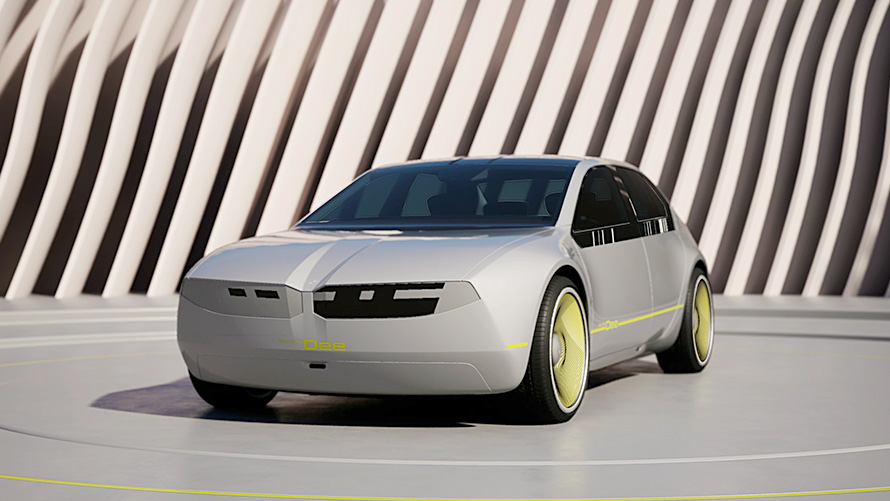 BMW i Vision Dee fizinė-skaitmeninė ikona BMW i Vision Dee Vision automobilis fizinė-skaitmeninė ikona