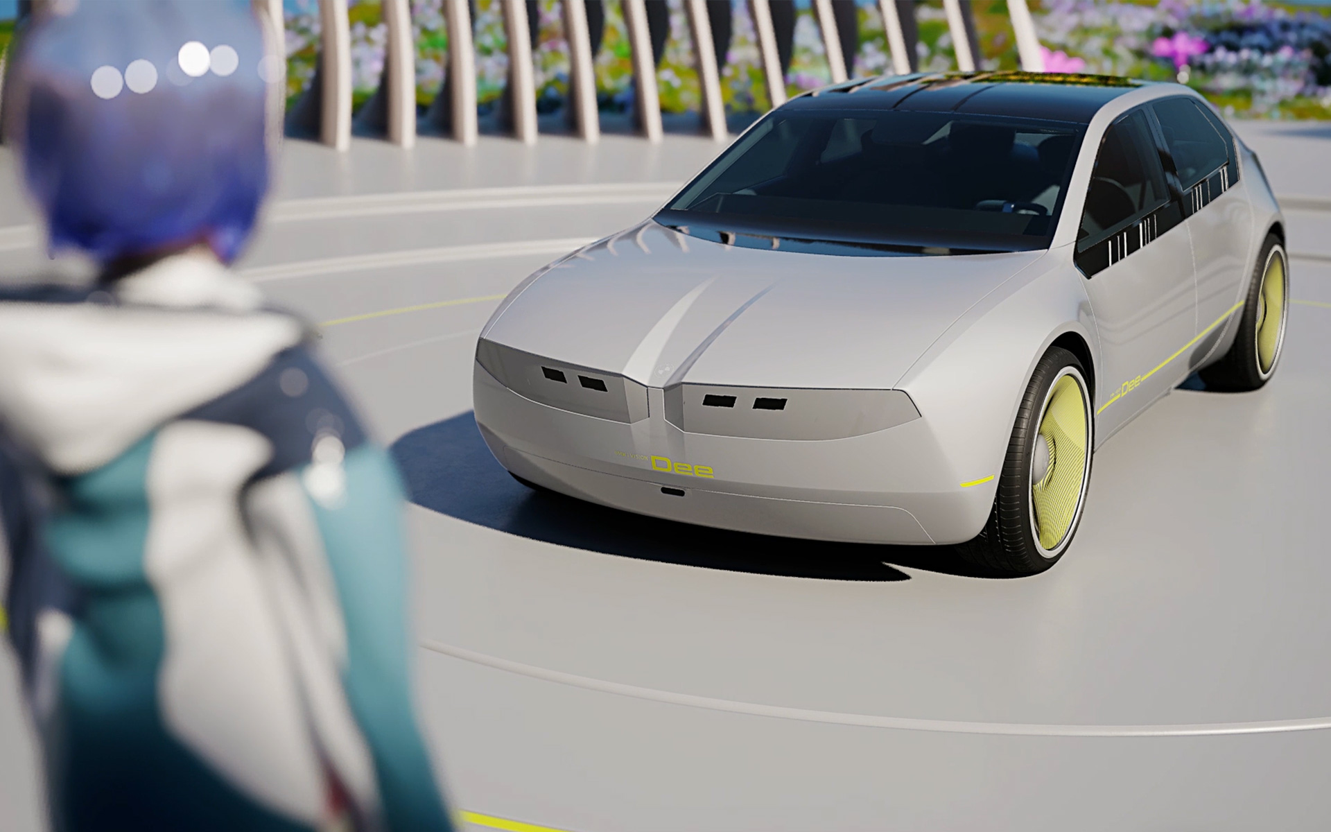 BMW i Vision Dee eksterjero skaitmeninė ikona BMW i Vision Dee Vision automobilis eksterjero dizainas skaitmeninė ikona