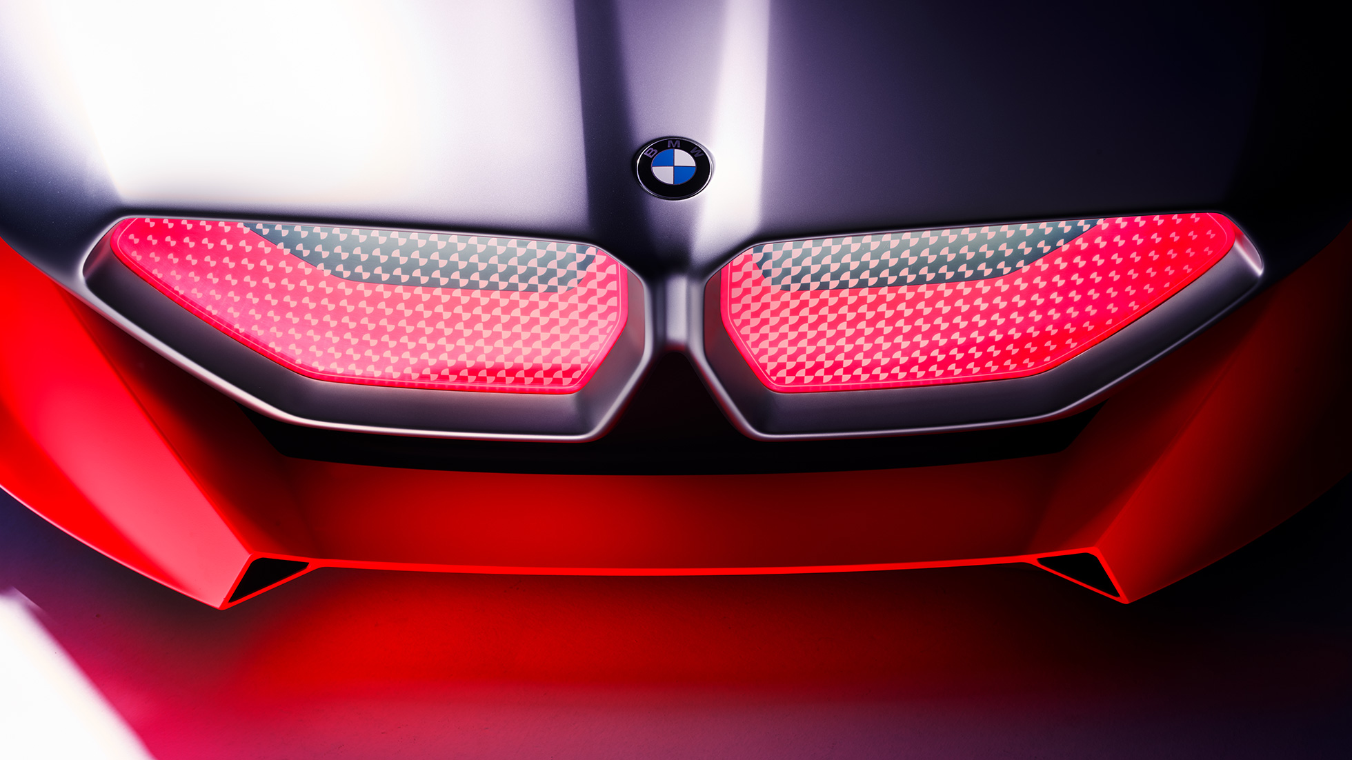 BMW Vision M NEXT, eksterjeras, BMW priekinės grotelės BMW Vision M NEXT, vaizdas iš arti, eksterjeras, BMW priekinės grotelės