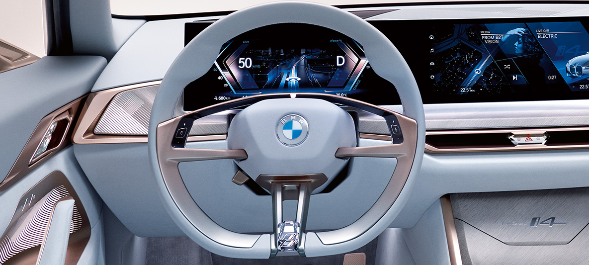 2020 m. BMW i4 G26 koncepto vaizdas nr. 3 2020 m. BMW i4 G26 elektrinio automobilio konceptas, vien tik elektra varomo BMW Gran kupė vaizdas nr. 3