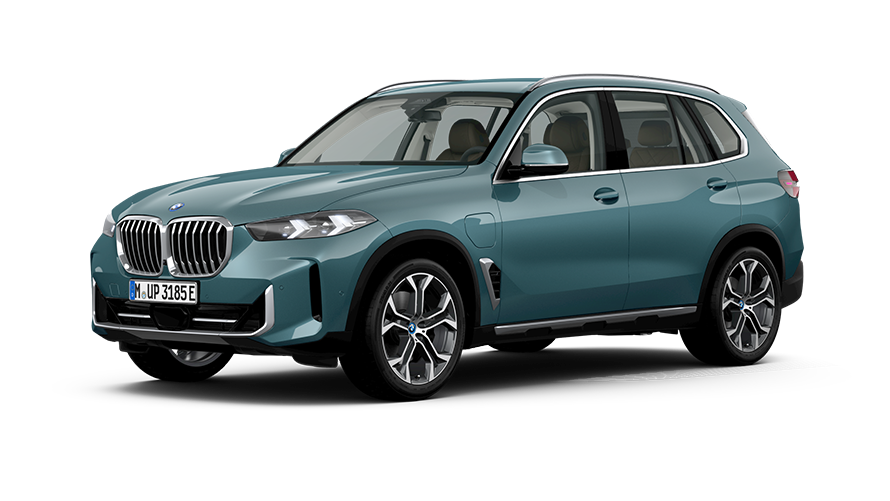 BMW X5 xDrive50e G05 stovinčio PHEV 3/4 vaizdas iš priekio