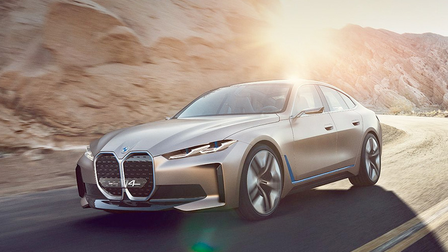 BMW Concept i4 BMW Concept i4 trijų ketvirčių vaizdas iš priekio