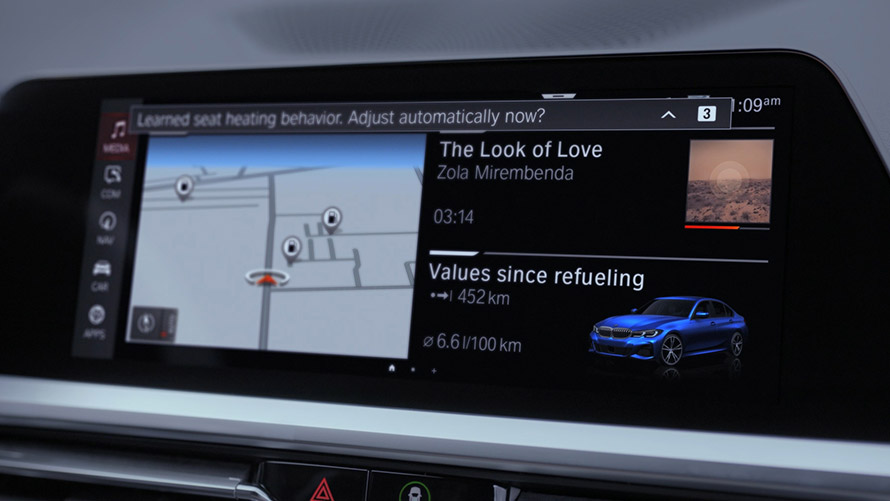 Įpročių automatizavimo „Automate My Habits“ funkcija Įpročių automatizavimo „Automate My Habits“ funkcija BMW ekrane