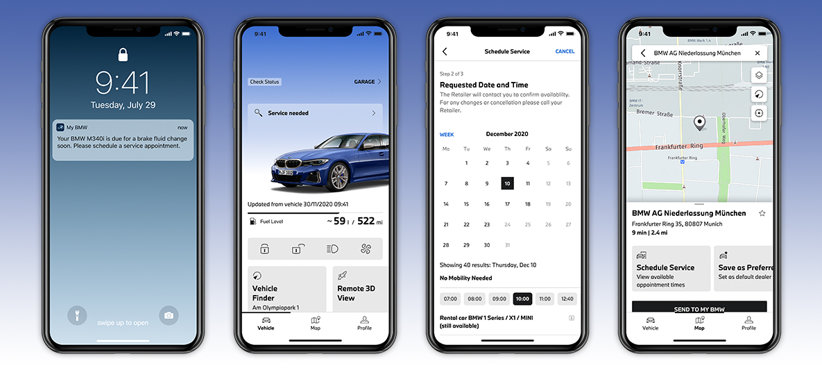 My BMW programėlė „Manage my service experience“ funkcija jūsų išmaniajame telefone. My BMW programėlė „Manage my service experience“ funkcija jūsų išmaniajame telefone.
