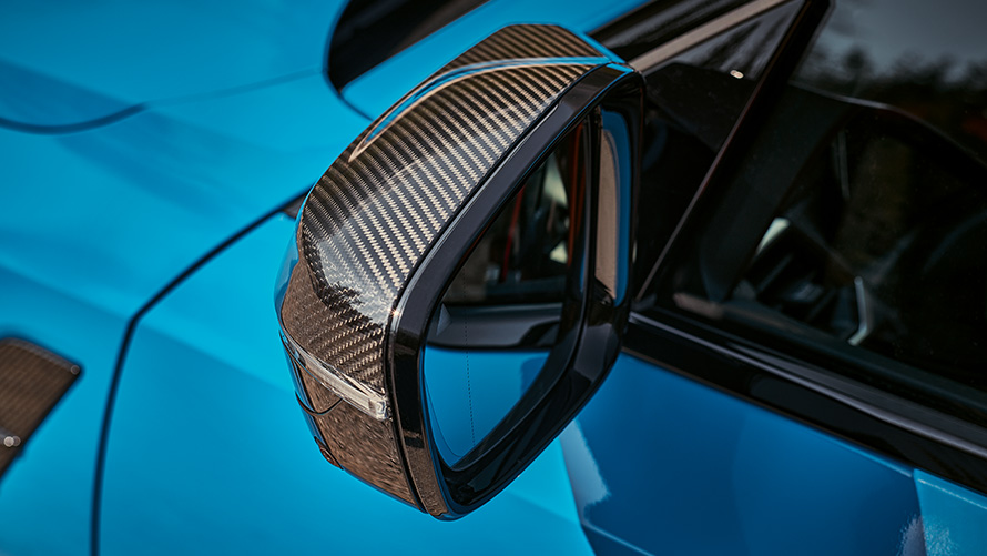 M anglies pluošto šoninio veidrodėlio korpusas BMW aksesuarai ir priedai rudens ir žiemos sezonui, M anglies pluošto šoninio veidrodėlio korpusas