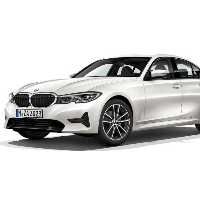 BMW 3 serijos sedanas, Model Sport Line. Stovinčio BMW 3 serijos sedano Sport Line modelio vaizdas iš šono