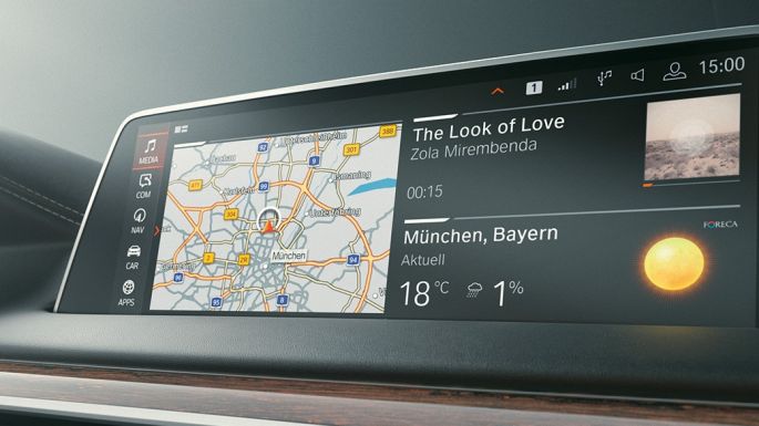 BMW 7 serijos sedanas: Microsoft Office 365 BMW 7 serijos sedanas: Microsoft Office 365 valdymo ekrane