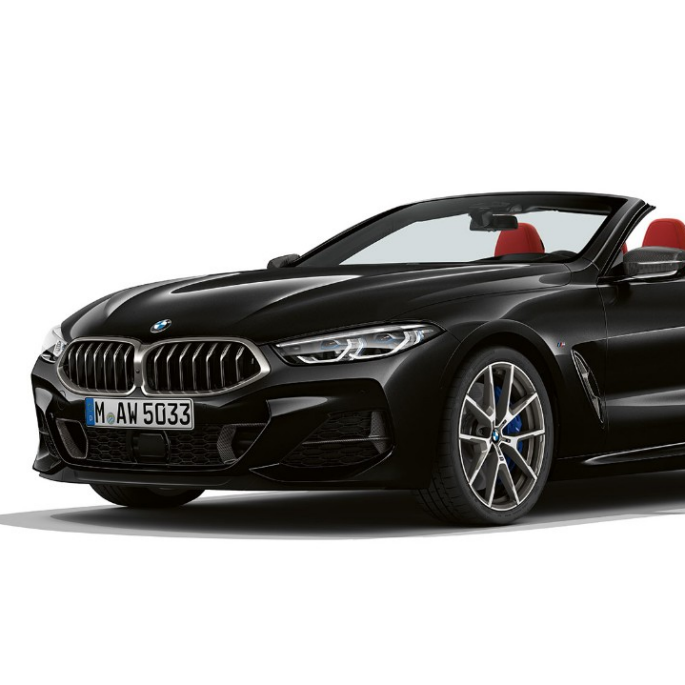 BMW M850i xDrive, „Carbon Black“ juodas metalikas, trijų ketvirčių vaizdas iš priekio. BMW M850i xDrive, „Carbon Black“ juodas metalikas, trijų ketvirčių vaizdas iš priekio.